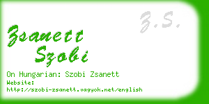 zsanett szobi business card